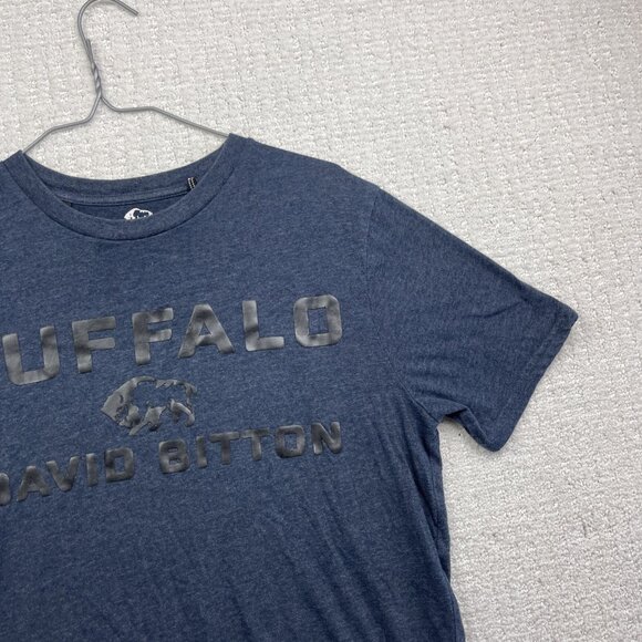 Buffalo David Bitton Mens S Graphic T Shirt Dark Blue Buffalo Logo Tee 100% - Picture 3 of 13